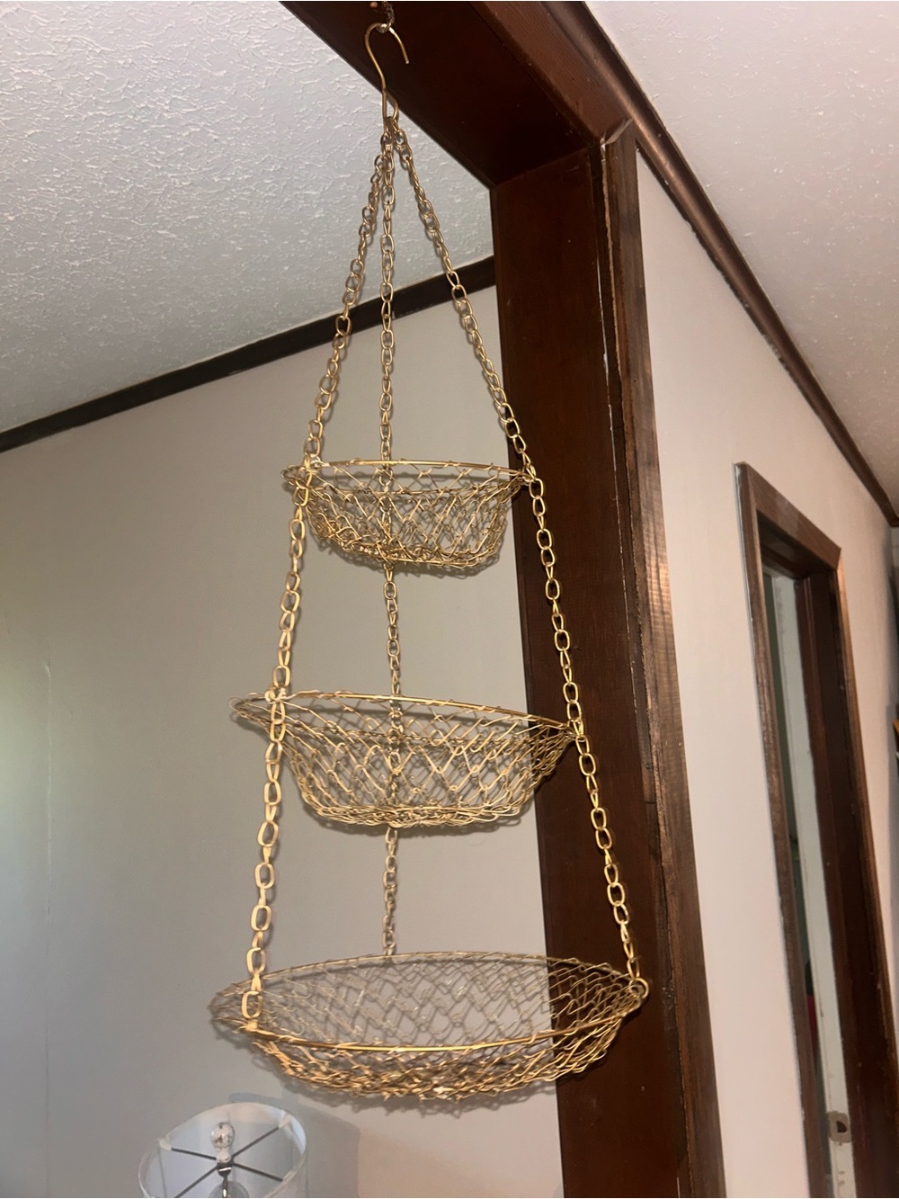 Three-Tier Hanging Wire Basket - Gold